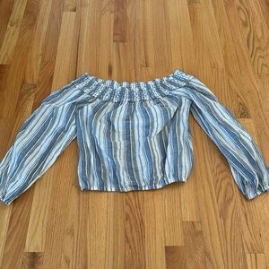 Aeropostale Off the Shoulder Striped Blouse, Size medium